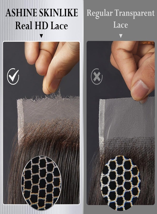 ASHINE 5x5 HD Lace Closure Straight Human Hair 5x5 Real HD Lace Closure Invisible Bleached Knots Pre Plucked with Baby Hair Natural Hairline 16 Inch - Image 2